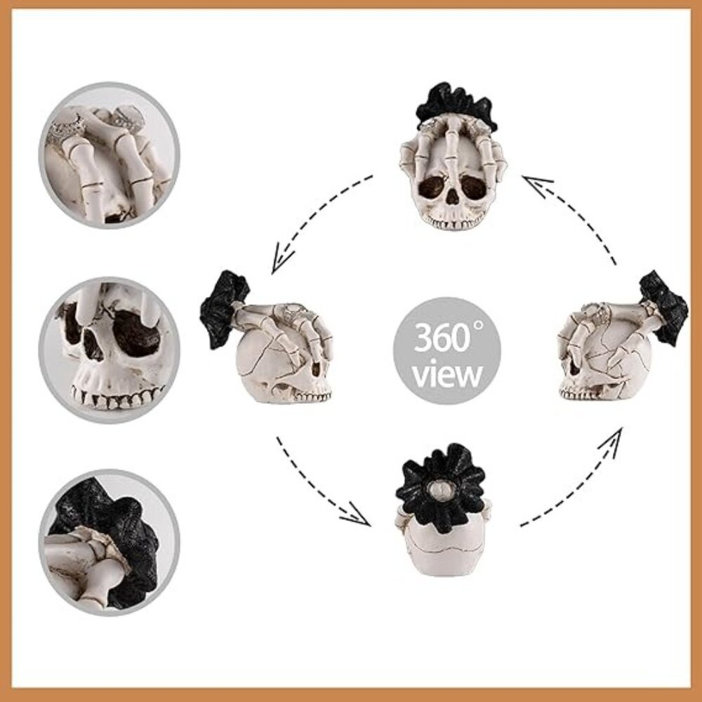 Skull Halloween Home Decor Statue - Picture 3 of 7